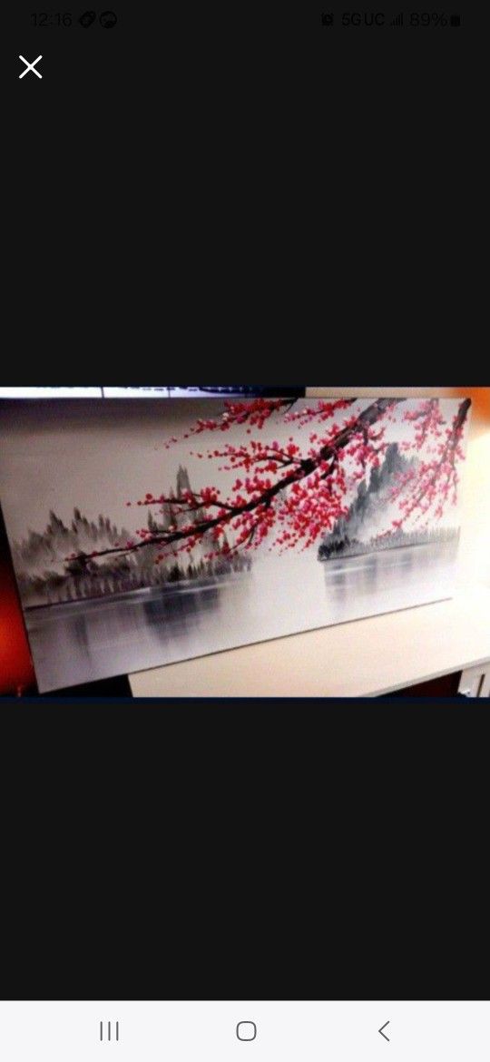 Canvas Painting Japanese Cherry Blossom
