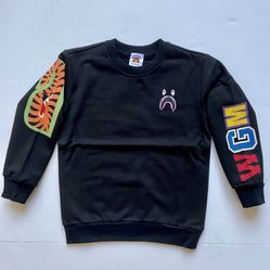 Bape Kids Shark Sweatshirt Black For Kid 