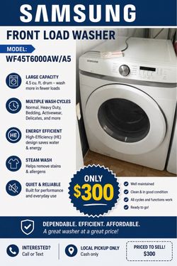 Samsung front loader washer
