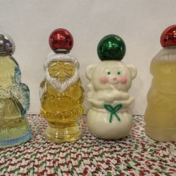 Antique Avon Christmas Bottles (set Of 4)