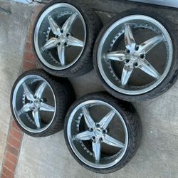 4 - 245/35zr20 5x120 5x4.72 5x4.75 Foose Chrome S10 Camaro Rims Wheels With Tires !!!!!!