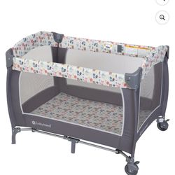 Baby Trend Lil Snooze Deluxe II Nursery Center Playard, Forest Party Grey