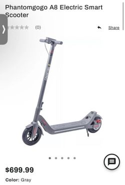 PHANTOM GOGO Foldable Electric Scooter A8 Scooter 28 Miles Control with APP Grey