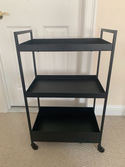 Multipurpose rolling storage cart, 3 tiers, metal