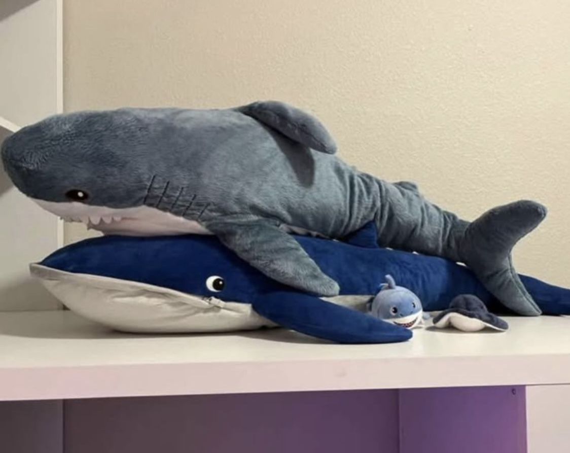 IKEA Shark and Whale Plushies