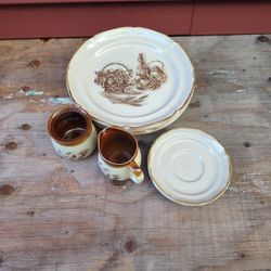 9 Piece Japanese Stoneware - Vintage 