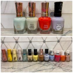 Nail polish - Sally Hansen nail polish; Essie Nail polish - colors shown. New