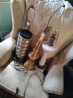 Lamps one brass , deco otheer