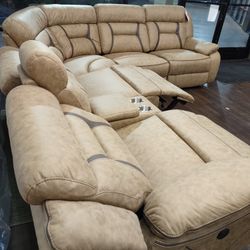 New Sectional Sofa With 3power Recliners 
