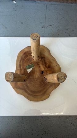 Rustic Wood Slice Coat Rack with Pegs