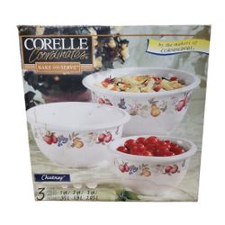 Vintage Corelle Coordinates Chutney 3 Pc. Bake & Serve Pattern 1, 2 & 3qt