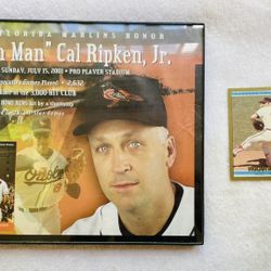 Framed Cal Ripken Jr Pic And 2 Nolan Ryan Cards
