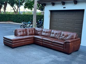 Couch/Sofa Sectional - Camel - Leather - Delivery Available 🚛
