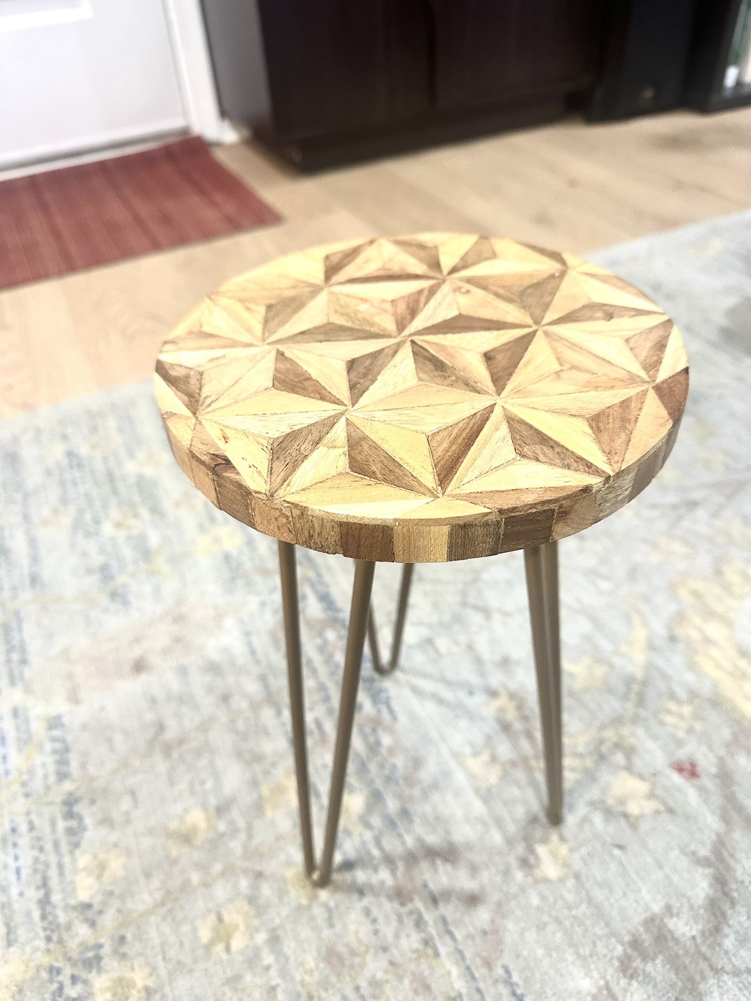 Side Table / Plant Table With Decorative Design