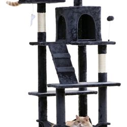 😀 MWPO 63.8 inches Multi-Level Cat Tree for Large Cats with Sisal-Covered Scratching Posts, Padded Platform, Hammock and Condo,Stable Cat Tower Cat