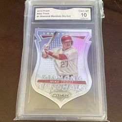 2015 Prizm Die Cut Angels Mike Trout Card Graded Gem Mint 10