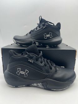 Under Armour shoes, basketball sneakers, kids shoes size 4, youth sneakers, UA basketball, black sneakers