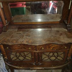Dresser And Cabinet Antique  