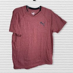 Puma Brick Red/White TShirt w Black Puma & Trim Men L