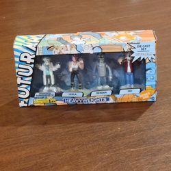 Futurama Series 1 Heavyweights Die Cast 4 x Figure Box Set, Leela Fry 
Bender etc New, sealed box. Age 14+. UPC 06263. Weight 13oz plus 
shippi