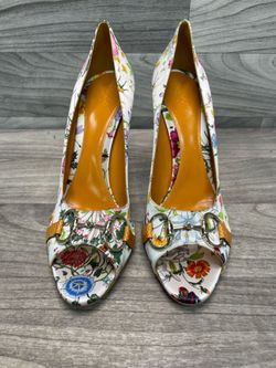 Gucci Flora Horsebit Peep-Toe Heels Size 11 (A1D003831)
