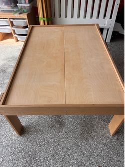 Kids Wooden Play Table + Free LEGO Boxes – $40