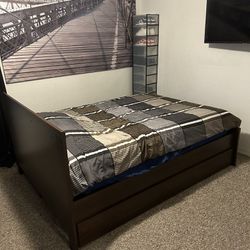 Full Bed Frame with Storage Drawers 
