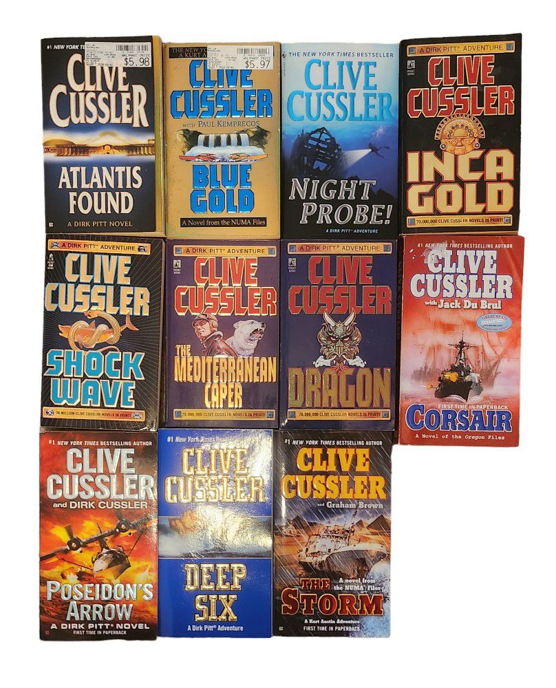 Thriller Paperback Novel Lot - Clive Cussler - 11 Books

