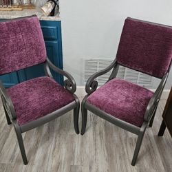 2 HEAVY WOOD CHAIRS