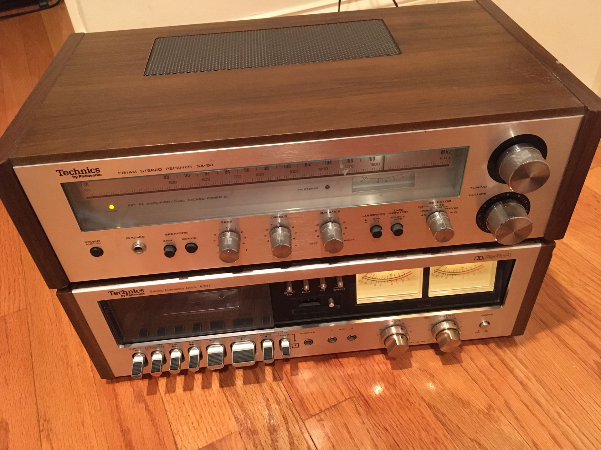 Technics SA-80 Receiver & 630T Cassette Tape Deck