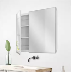 30 in. W x 26 in. H Rectangular Wood Composite Medicine Cabinet with Mirror