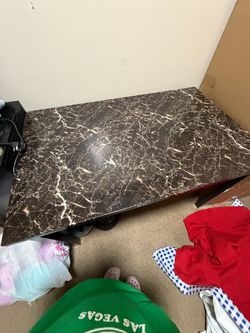 Dark Marble-Top Coffee Table
