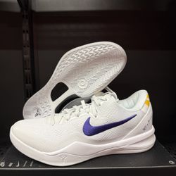 Nike Kobe 8 Protro Lakers Home Sneakers HF9550-100 Men's Size 7.5