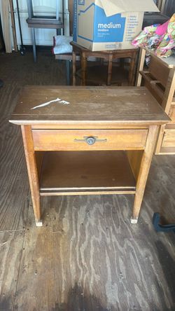 Wooden End Table with Drawer and Shelf