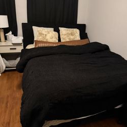 Black Velvet Queen Bedframe Only  