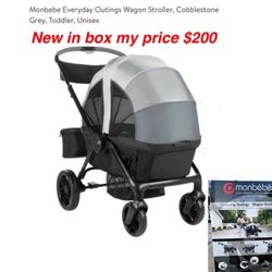 News in box Monbebe Everyday Outings Wagon Stroller, Cobblestone Grey, Toddler, Unisex$200  firm cash only pick up east Palmdale