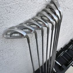 PING KARSTEN III TOE HILL - RED DOT IRONS GOLF 3-9 + W Right Hand REGULAR STELL SHAFT 