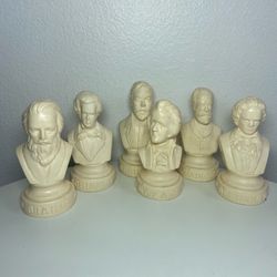 Halbe Composer Bust Figurines Beethoven Mozart Schubert Tchaikovsky Lot 6