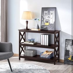 Yaheetech 3-Tier Console Table Narrow Long Entryway Table Bookshelf Espresso (BRAND NEW)