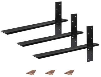 Heavy Duty Floating Shelf Brackets Black 12 Inch Thick