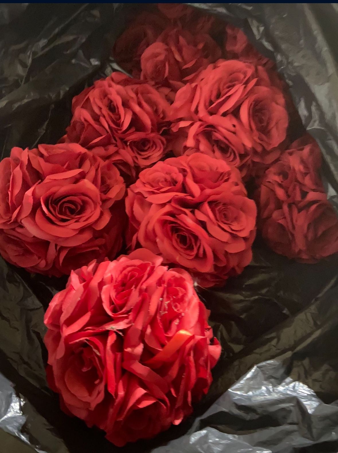 8 Inch Red Flower Roseball