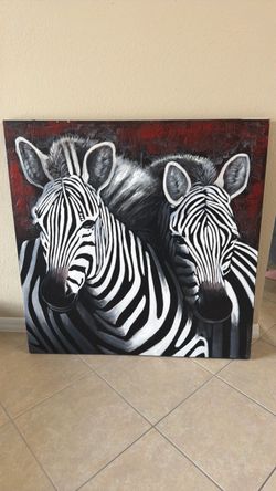Large Zebra Canvas Wall Art Painting
