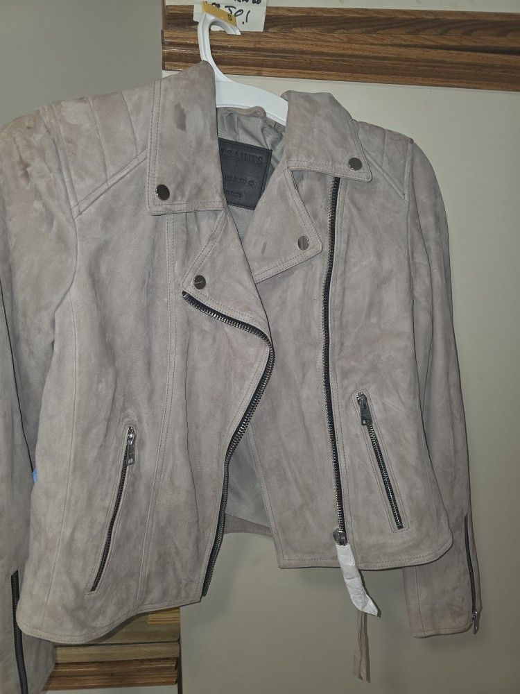Allsaints Women's Dalby Slim Fit Suede Biker Jacket