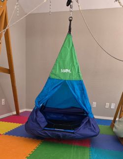 Outdoor teepee tent swing