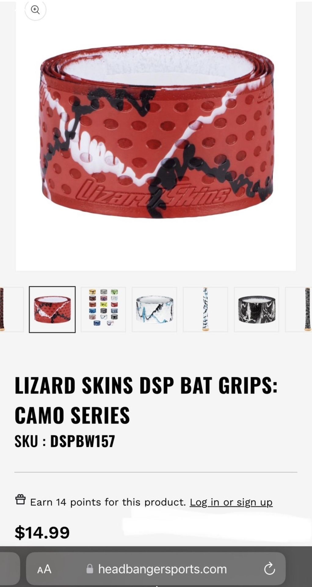 Lizard Skins DSP “Crimson Camo” Bat Grip