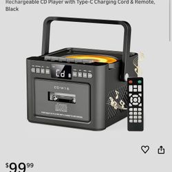 Portable cd player with cassette recorder