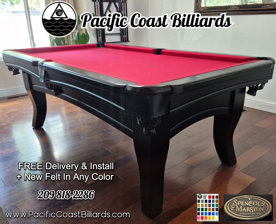 7ft Spencer Marston Pool Table (FREE Delivery & Install + New Felt Any Color)