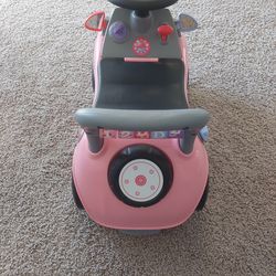 Radio Flyer Creativity Car, 3 in 1 Push Walker & Ride-on with Interactive Features, Pink