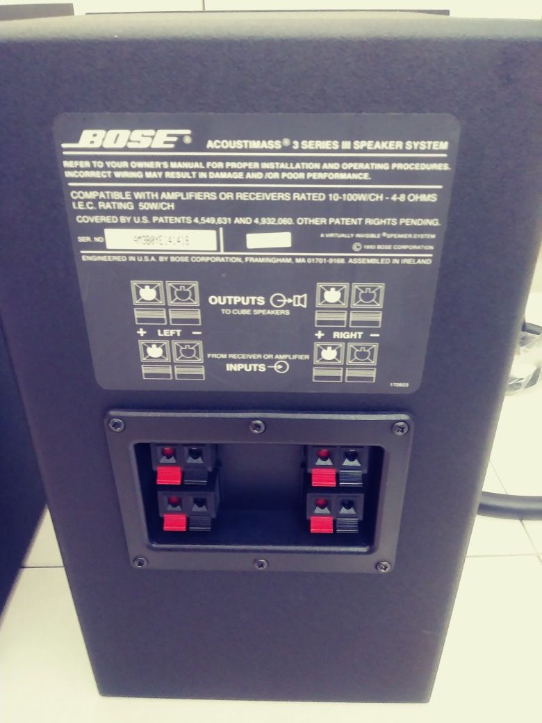 BOSE Acoustimass and Acoustimass SPEAKER SYSTEM