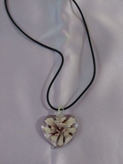 Murano glass heart pendant necklace new